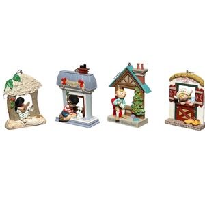 Hallmark 1980s Christmas Ornaments Children Holiday Windows to The World 4 Pcs